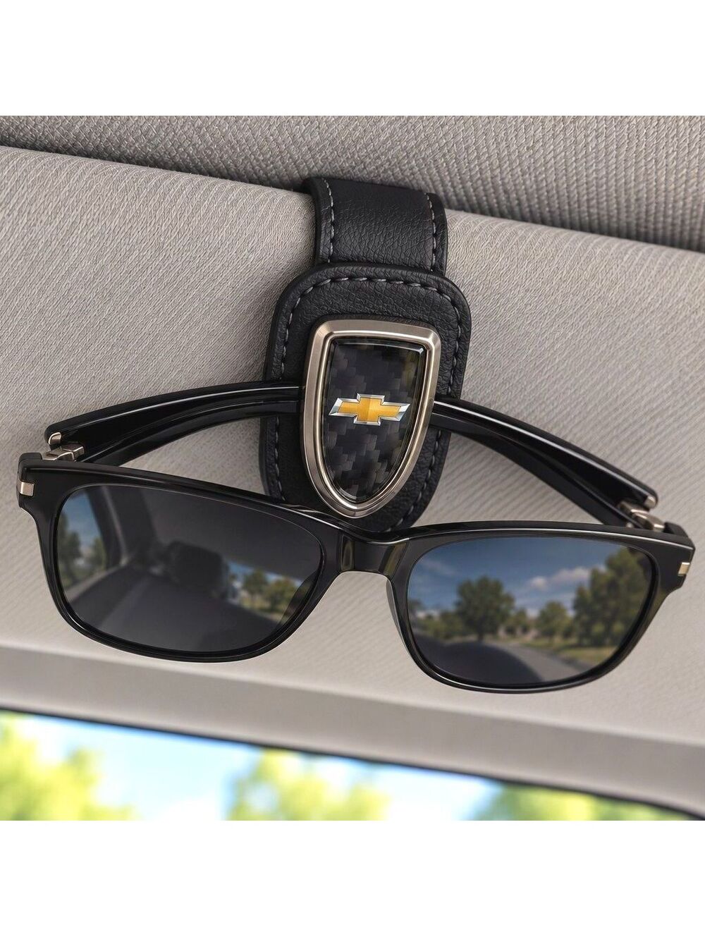 Chevy Chevrolet Sunglasses Holder Car Sun Visor Clip for Glasses Black NEW